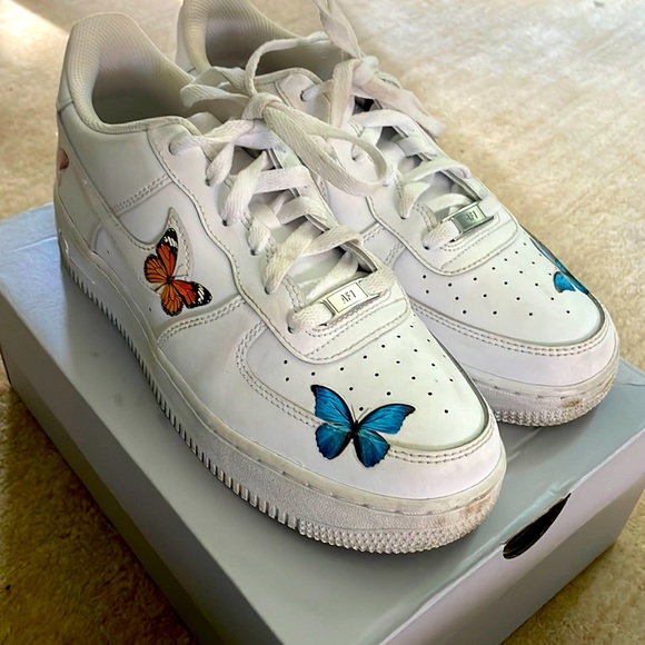 nike air force one with butterflies